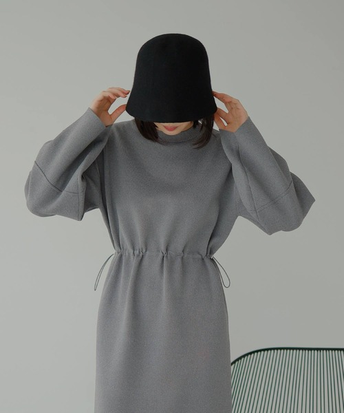hellam（へラム）の「ウエストドロストワンピース（ワンピース・レディース・杢グレー/ブラック・FREE）」の8枚目の写真