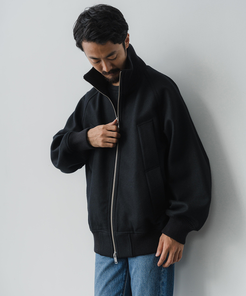 EDIFICE（エディフィス）の「SUPER 110’s ブレンド メルトン リブブルゾン（ブルゾン・メンズ・ブラック/グレー・MEDIUM/LARGE）」の12枚目の写真