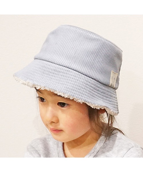 connect M(コネクトエム)の「コーデュロイボアバケットHAT(オーガニック)(ハット・キッズ・ピンクベージュ/ベージュ/グレー・S/M)」の2枚目の写真