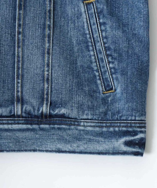 Lee(リー)の「Lee/リー DENIM CORDUROY BOA LINED STORM RIDER JACKET/オーバーサイズ デニム コーデュロイ ストームライダージャケット/裏ボア/襟ボア(デニムジャケット・メンズ・インディゴブルー/ワンウォッシュ/アイボリー・XL/L/M)」の13枚目の写真