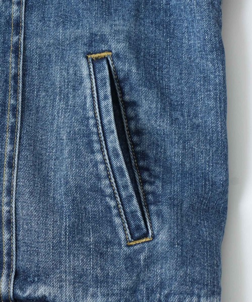 Lee(リー)の「Lee/リー DENIM CORDUROY BOA LINED STORM RIDER JACKET/オーバーサイズ デニム コーデュロイ ストームライダージャケット/裏ボア/襟ボア(デニムジャケット・メンズ・インディゴブルー/ワンウォッシュ/アイボリー・XL/L/M)」の14枚目の写真