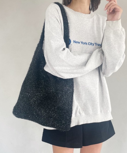 wears(ウェアーズ)の「【A4収納可】キラキラシャギーニットトートバッグ(トートバッグ・レディース・アイボリー/ブラック/シルバー・FREE)」の3枚目の写真