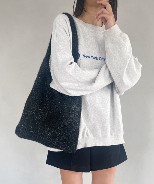 wears(ウェアーズ)の「【A4収納可】キラキラシャギーニットトートバッグ(トートバッグ・レディース・アイボリー/ブラック/シルバー・FREE)」の12枚目の写真
