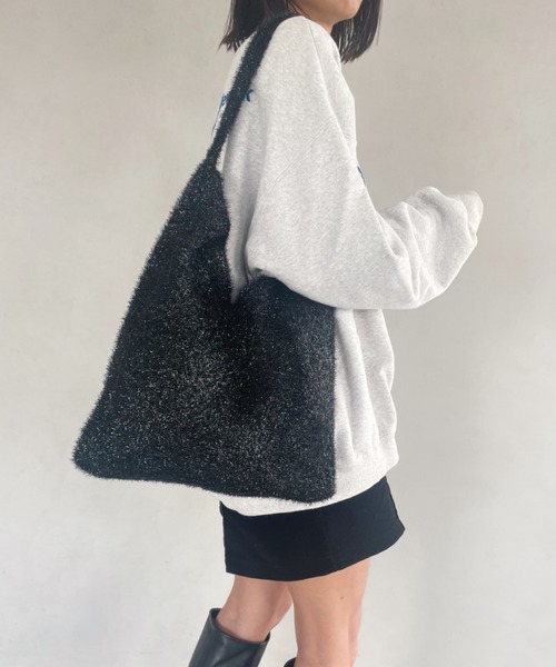wears(ウェアーズ)の「【A4収納可】キラキラシャギーニットトートバッグ(トートバッグ・レディース・アイボリー/ブラック/シルバー・FREE)」の17枚目の写真