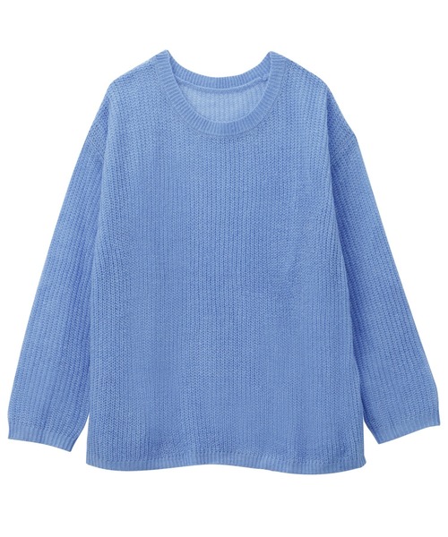 GeeRA(ジーラ)の「モヘアライクシアーオーバーニット(ニット/セーター・レディース・オフホワイト/ブルー・MEDIUM/LARGE)」の9枚目の写真