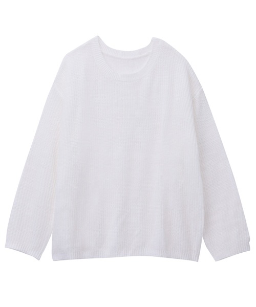 GeeRA(ジーラ)の「モヘアライクシアーオーバーニット(ニット/セーター・レディース・オフホワイト/ブルー・MEDIUM/LARGE)」の10枚目の写真