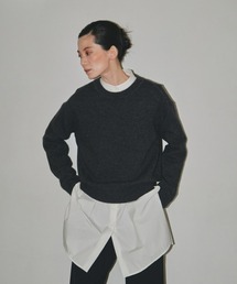 メリノウールクルーネックニット