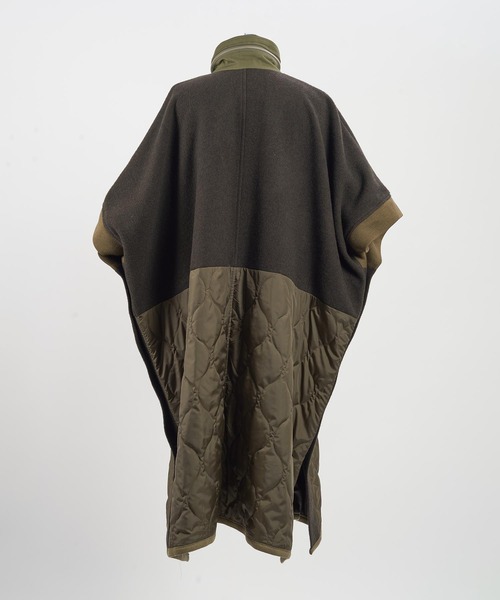 gomme（ゴム）の「モッサ　アーミーコート（ポンチョ・レディース・カーキ/ブラック・MEDIUM）」の11枚目の写真