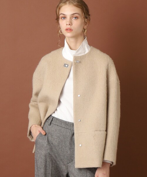 Diagram モヘヤ シャギー ノーカラー ジャケット アイボリー DRESSTERIOR（ドレステリア）の「◇【otonaMUSE12月号掲載】モヘヤ混