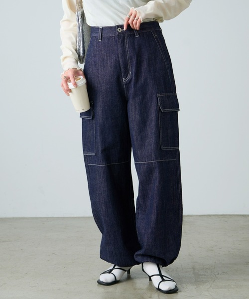 CIAOPANIC TYPY（チャオパニックティピー）の「【TYPYDENIM】カーゴデニム（デニムパンツ・レディース・ネイビー/ブラック・SMALL/MEDIUM）」の11枚目の写真