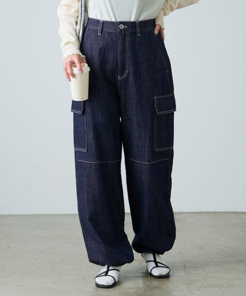 CIAOPANIC TYPY（チャオパニックティピー）の「【TYPYDENIM】カーゴデニム（デニムパンツ・レディース・ネイビー/ブラック・SMALL/MEDIUM）」の12枚目の写真