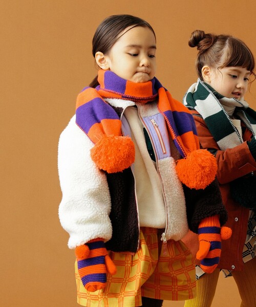 B:MING by BEAMS(ビーミングバイビームス)の「B:MING by BEAMS / ボーダー マフラー(マフラー・キッズ・グリーン/オレンジ・FREE)」の16枚目の写真