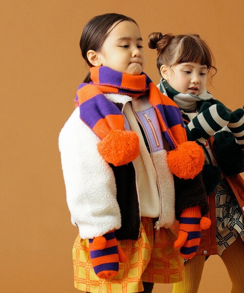 B:MING by BEAMS(ビーミングバイビームス)の「B:MING by BEAMS / ボーダー マフラー(マフラー・キッズ・グリーン/オレンジ・FREE)」の15枚目の写真