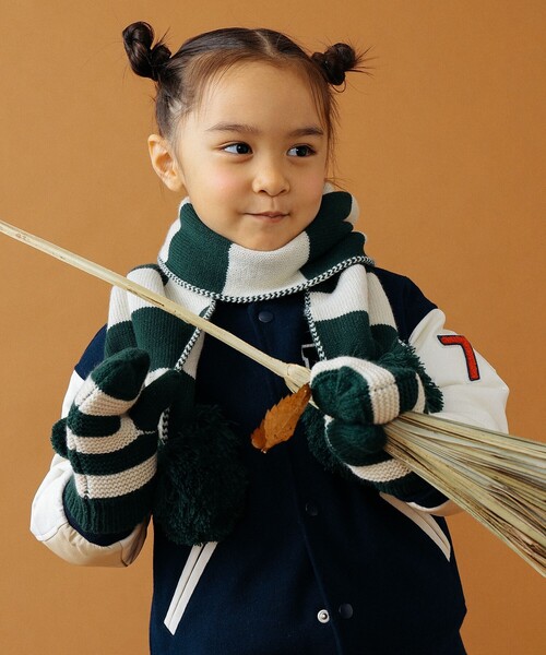 B:MING by BEAMS(ビーミングバイビームス)の「B:MING by BEAMS / ボーダー マフラー(マフラー・キッズ・グリーン/オレンジ・FREE)」の13枚目の写真