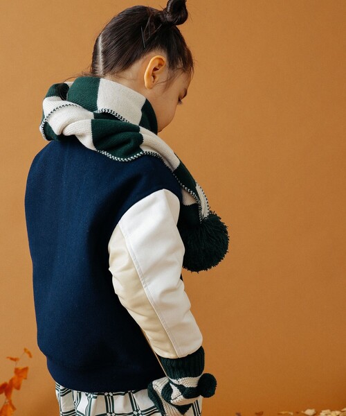 B:MING by BEAMS(ビーミングバイビームス)の「B:MING by BEAMS / ボーダー マフラー(マフラー・キッズ・グリーン/オレンジ・FREE)」の12枚目の写真