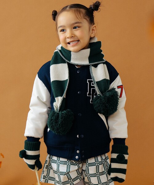 B:MING by BEAMS(ビーミングバイビームス)の「B:MING by BEAMS / ボーダー マフラー(マフラー・キッズ・グリーン/オレンジ・FREE)」の11枚目の写真