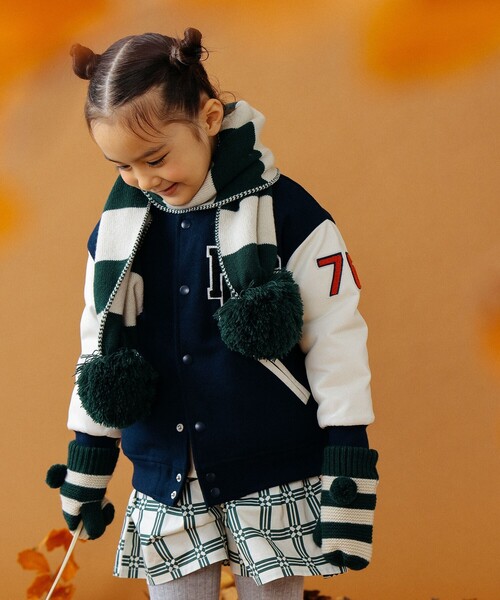 B:MING by BEAMS(ビーミングバイビームス)の「B:MING by BEAMS / ボーダー マフラー(マフラー・キッズ・グリーン/オレンジ・FREE)」の10枚目の写真