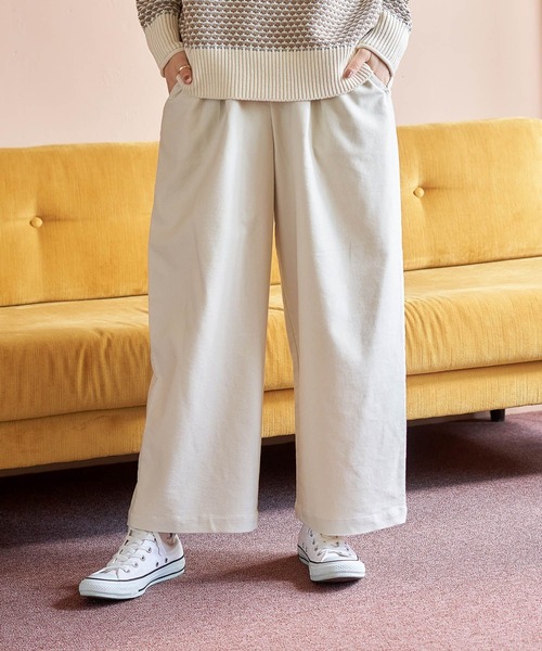 studio CLIP（スタディオクリップ）の「【みんなのリクエストパンツ】柔らかストレッチワイドパンツ[プチ・プラスサイズあり]（その他パンツ・レディース・ブラウン/ネイビー/アイボリー/オレンジ・XX-LARGE/LARGE/XXX-LARGE/MEDIUM/PF/X-LARGE）」の2枚目の写真