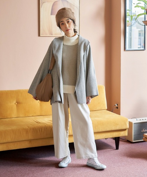 studio CLIP（スタディオクリップ）の「【みんなのリクエストパンツ】柔らかストレッチワイドパンツ[プチ・プラスサイズあり]（その他パンツ・レディース・ブラウン/ネイビー/アイボリー/オレンジ・XX-LARGE/LARGE/XXX-LARGE/MEDIUM/PF/X-LARGE）」の6枚目の写真