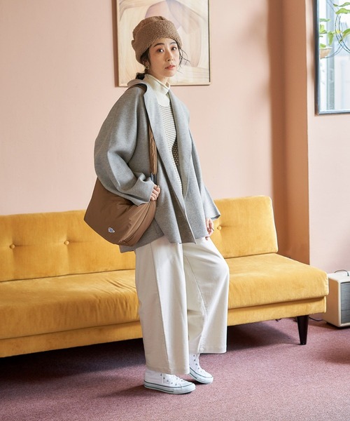 studio CLIP（スタディオクリップ）の「【みんなのリクエストパンツ】柔らかストレッチワイドパンツ[プチ・プラスサイズあり]（その他パンツ・レディース・ブラウン/ネイビー/アイボリー/オレンジ・XX-LARGE/LARGE/XXX-LARGE/MEDIUM/PF/X-LARGE）」の8枚目の写真