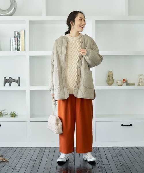 studio CLIP（スタディオクリップ）の「【みんなのリクエストパンツ】柔らかストレッチワイドパンツ[プチ・プラスサイズあり]（その他パンツ・レディース・ブラウン/ネイビー/アイボリー/オレンジ・XX-LARGE/LARGE/XXX-LARGE/MEDIUM/PF/X-LARGE）」の11枚目の写真