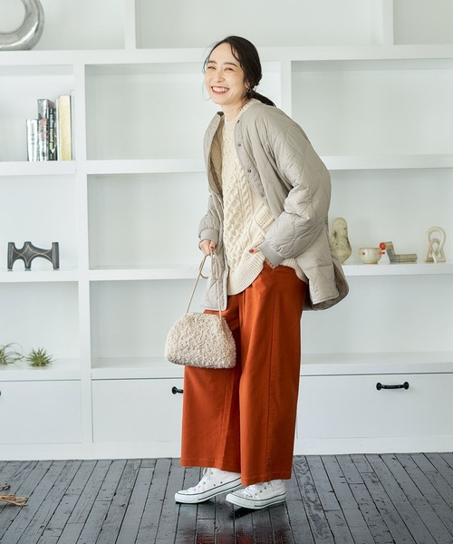 studio CLIP（スタディオクリップ）の「【みんなのリクエストパンツ】柔らかストレッチワイドパンツ[プチ・プラスサイズあり]（その他パンツ・レディース・ブラウン/ネイビー/アイボリー/オレンジ・XX-LARGE/LARGE/XXX-LARGE/MEDIUM/PF/X-LARGE）」の12枚目の写真