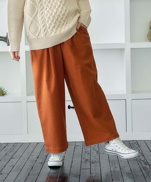 studio CLIP（スタディオクリップ）の「【みんなのリクエストパンツ】柔らかストレッチワイドパンツ[プチ・プラスサイズあり]（その他パンツ・レディース・ブラウン/ネイビー/アイボリー/オレンジ・XX-LARGE/LARGE/XXX-LARGE/MEDIUM/PF/X-LARGE）」の15枚目の写真