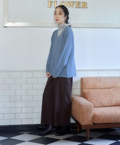 studio CLIP（スタディオクリップ）の「【みんなのリクエストパンツ】柔らかストレッチワイドパンツ[プチ・プラスサイズあり]（その他パンツ・レディース・ブラウン/ネイビー/アイボリー/オレンジ・XX-LARGE/LARGE/XXX-LARGE/MEDIUM/PF/X-LARGE）」の16枚目の写真