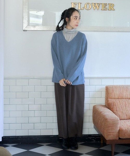 studio CLIP（スタディオクリップ）の「【みんなのリクエストパンツ】柔らかストレッチワイドパンツ[プチ・プラスサイズあり]（その他パンツ・レディース・ブラウン/ネイビー/アイボリー/オレンジ・XX-LARGE/LARGE/XXX-LARGE/MEDIUM/PF/X-LARGE）」の17枚目の写真