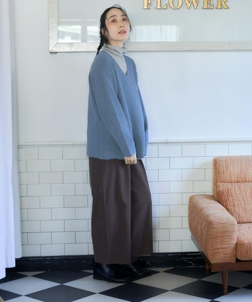 studio CLIP（スタディオクリップ）の「【みんなのリクエストパンツ】柔らかストレッチワイドパンツ[プチ・プラスサイズあり]（その他パンツ・レディース・ブラウン/ネイビー/アイボリー/オレンジ・XX-LARGE/LARGE/XXX-LARGE/MEDIUM/PF/X-LARGE）」の19枚目の写真