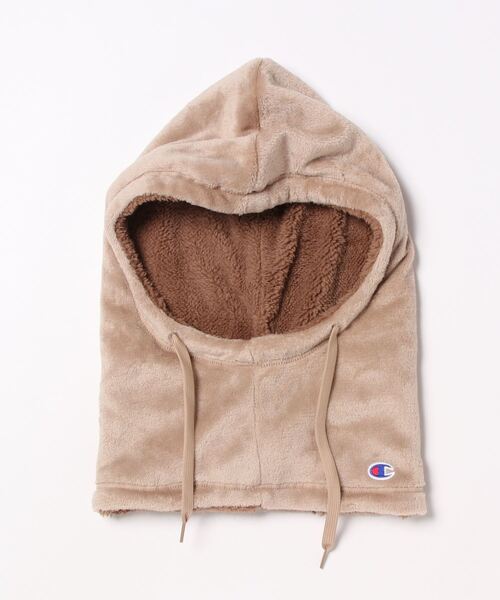 Champion(チャンピオン)の「【CHAMPION/チャンピオン】 ボアフードネックウォーマー(ネックウォーマー/スヌード・メンズ・ブラック/ベージュ/アイボリー/ネイビー・FREE)」の2枚目の写真