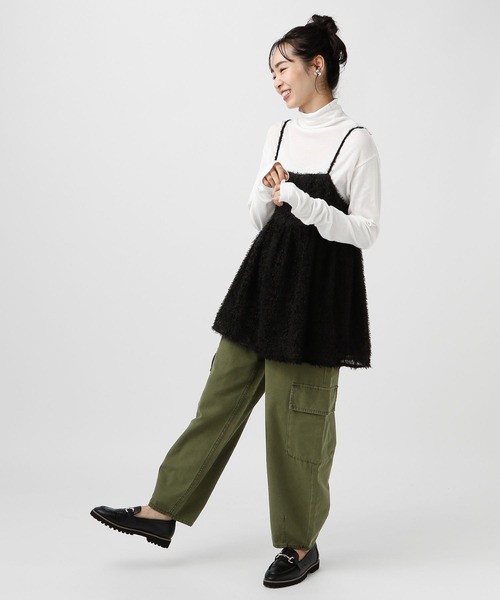 BAYFLOW(ベイフロー)の「【選べる着丈】フェザーキャミビスチェ(ベスト・レディース・ブラック/アイボリー/ミント・SMALL/MEDIUM)」の14枚目の写真