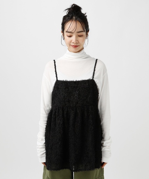 BAYFLOW(ベイフロー)の「【選べる着丈】フェザーキャミビスチェ(ベスト・レディース・ブラック/アイボリー/ミント・SMALL/MEDIUM)」の12枚目の写真