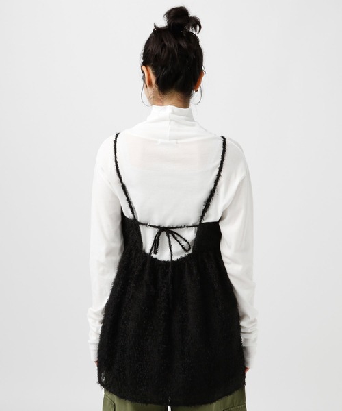 BAYFLOW(ベイフロー)の「【選べる着丈】フェザーキャミビスチェ(ベスト・レディース・ブラック/アイボリー/ミント・SMALL/MEDIUM)」の21枚目の写真