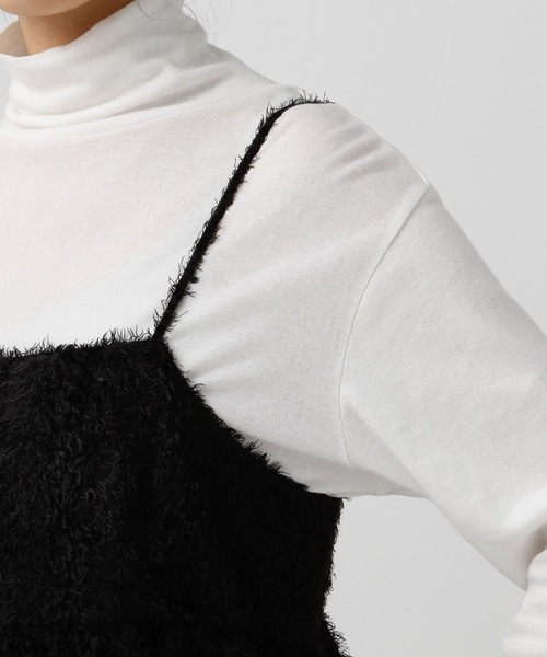 BAYFLOW(ベイフロー)の「【選べる着丈】フェザーキャミビスチェ(ベスト・レディース・ブラック/アイボリー/ミント・SMALL/MEDIUM)」の7枚目の写真