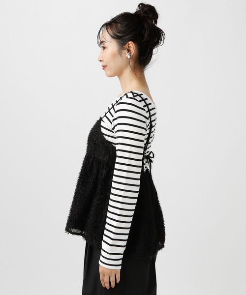 BAYFLOW(ベイフロー)の「【選べる着丈】フェザーキャミビスチェ(ベスト・レディース・ブラック/アイボリー/ミント・SMALL/MEDIUM)」の13枚目の写真