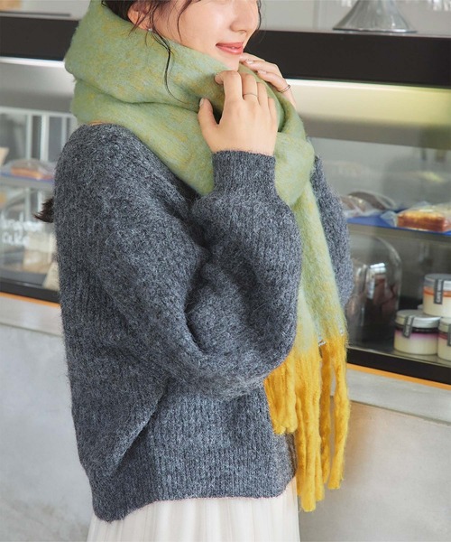 titivate（ティティベイト）の「メランジボリュームマフラー/ストール（マフラー・レディース・イエロー/グリーン/ミント/ブルー・FREE）」の10枚目の写真