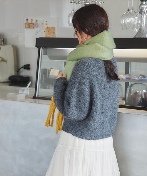 titivate（ティティベイト）の「メランジボリュームマフラー/ストール（マフラー・レディース・イエロー/グリーン/ミント/ブルー・FREE）」の11枚目の写真