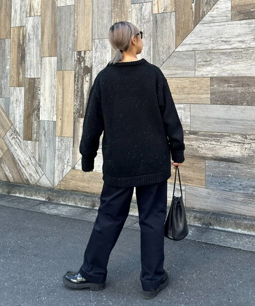 CIAOPANIC TYPY（チャオパニックティピー）の「【ユニセックス】ネップ混クルーネックニット（ニット/セーター・メンズ・ブルー/オフホワイト/ブラック・MEDIUM/LARGE）」の9枚目の写真