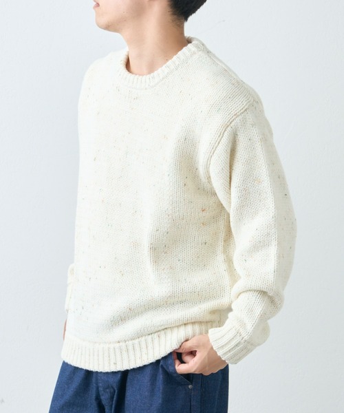 CIAOPANIC TYPY（チャオパニックティピー）の「【ユニセックス】ネップ混クルーネックニット（ニット/セーター・メンズ・ブルー/オフホワイト/ブラック・MEDIUM/LARGE）」の21枚目の写真