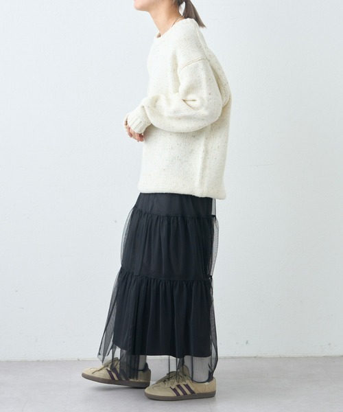 CIAOPANIC TYPY（チャオパニックティピー）の「【ユニセックス】ネップ混クルーネックニット（ニット/セーター・メンズ・ブルー/オフホワイト/ブラック・MEDIUM/LARGE）」の17枚目の写真