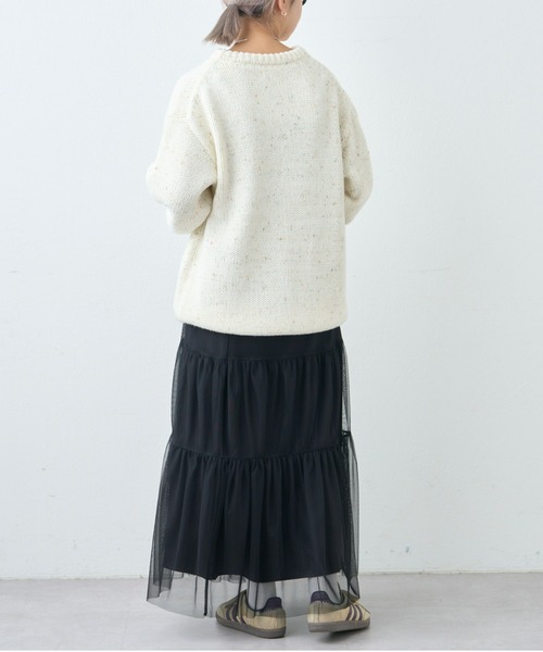 CIAOPANIC TYPY（チャオパニックティピー）の「【ユニセックス】ネップ混クルーネックニット（ニット/セーター・メンズ・ブルー/オフホワイト/ブラック・MEDIUM/LARGE）」の18枚目の写真