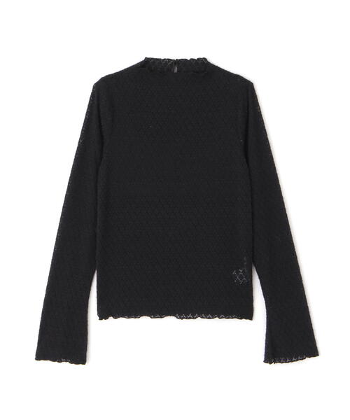 FREE'S MART（フリーズマート）の「◆シアーレースハイネックカットソー（Tシャツ/カットソー・レディース・ブラック/ホワイト・FREE）」の3枚目の写真