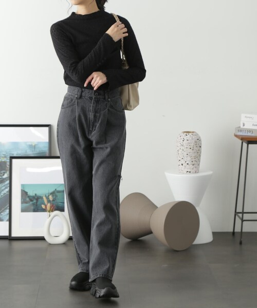 FREE'S MART（フリーズマート）の「◆シアーレースハイネックカットソー（Tシャツ/カットソー・レディース・ブラック/ホワイト・FREE）」の8枚目の写真