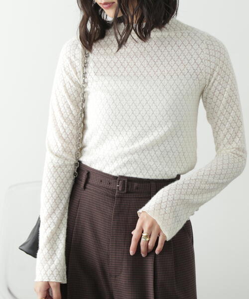 FREE'S MART（フリーズマート）の「◆シアーレースハイネックカットソー（Tシャツ/カットソー・レディース・ブラック/ホワイト・FREE）」の18枚目の写真