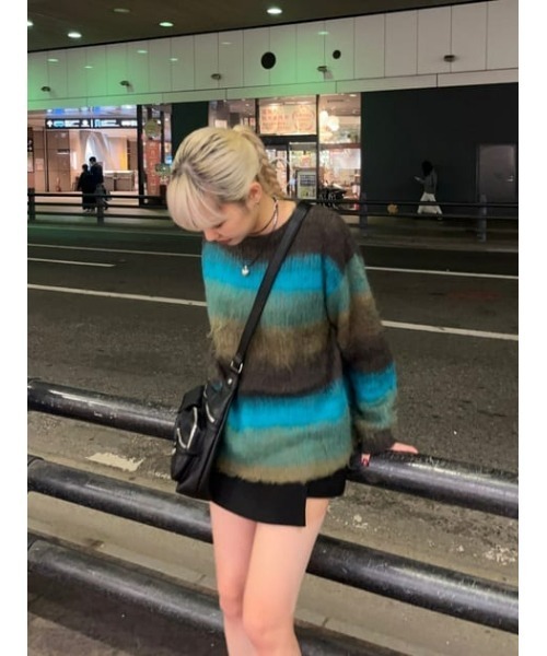 LAGUA GEM(ラグアジェム)の「BORDER MINGLE ニット(ニット/セーター・レディース・ブルー/ピンク・FREE)」の17枚目の写真