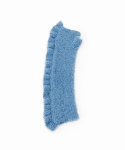 Casselini（キャセリーニ）の「Casselini(キャセリーニ)フリルシャギーアームウォーマー（手袋・レディース・オフホワイト/ブルー/ブラック・FREE）」の5枚目の写真