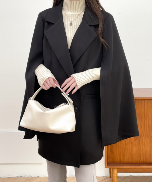 ABITOKYO（アビトーキョー）の「袖スリットビックシルエットテーラードジャケット（テーラードジャケット・レディース・ブラック/ブラック系その他/ブラウン系その他/ベージュ系その他/ブラウン系その他2・M/L）」の13枚目の写真