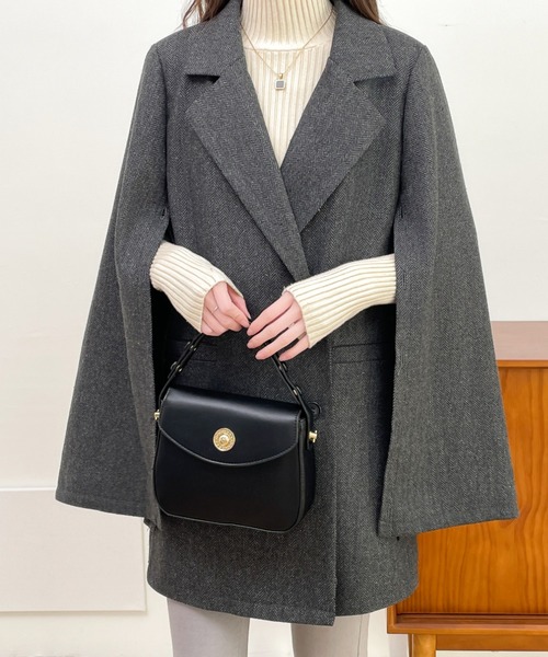 ABITOKYO（アビトーキョー）の「袖スリットビックシルエットテーラードジャケット（テーラードジャケット・レディース・ブラック/ブラック系その他/ブラウン系その他/ベージュ系その他/ブラウン系その他2・M/L）」の15枚目の写真