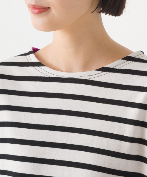 OMNES(オムネス)の「裏フリースあったか長袖Tシャツ(Tシャツ/カットソー・レディース・ベージュ/ホワイト/ホワイト×ブラック/ブラック/グレー系その他/グレー×ホワイト・MEDIUM/LARGE)」の12枚目の写真